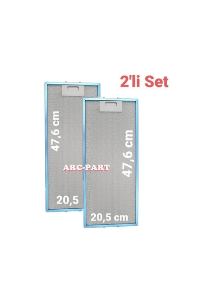 ARC-PART ESTY 1150 X6 İNOX ASPİRATÖR ALÜMİNYUM FİLTRE - 2'Lİ SET - 20,5x47,6 ...