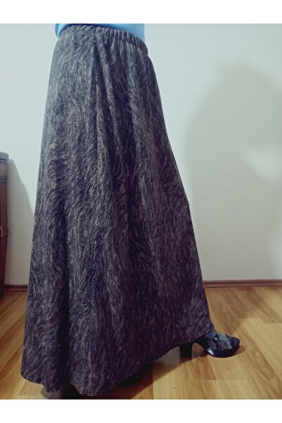 hoaryage Winter Elastic Waist Combed Cotton Fabric Maxi Length Mother Skirt, Prayer Skirt Available in Sizes
