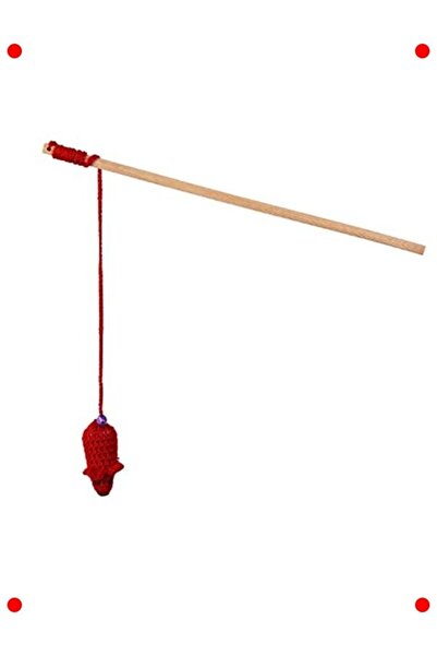 ulupazarlama لعبة صيد السمك الخشبية على شكل قطة مع جرس وفأر