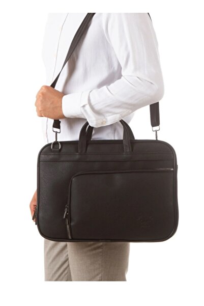 Newish Polo Ανδρική τσάντα από συνθετικό δέρμα για χαρτοφύλακα και φορητό υπολογιστή-13 ιντσών