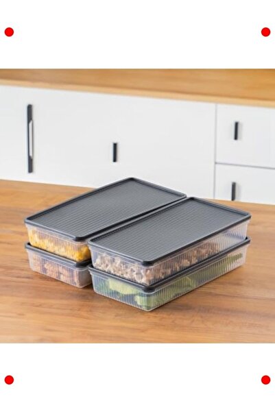 markentegra مجموعة من 4 حاويات تخزين مستطيلة متعددة الأغراض