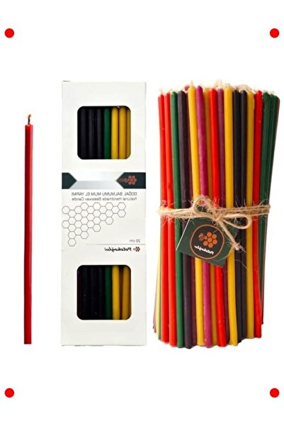 markentegra 40 Pieces 5 Colors Natural Beeswax Wish Candles Set