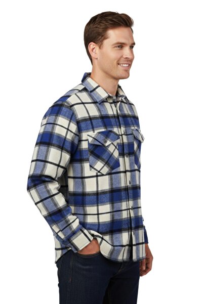 wolente Men's Winter Double Pocket Hooded Lumberjack Shirt Bgl-St04930