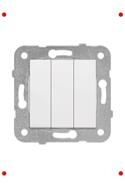 markentegra White Triple Electrical Switch Mechanism