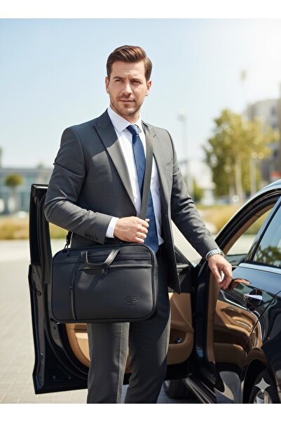 Newish Polo Ανδρική τσάντα από συνθετικό δέρμα για χαρτοφύλακα και φορητό υπολογιστή-13 ιντσών