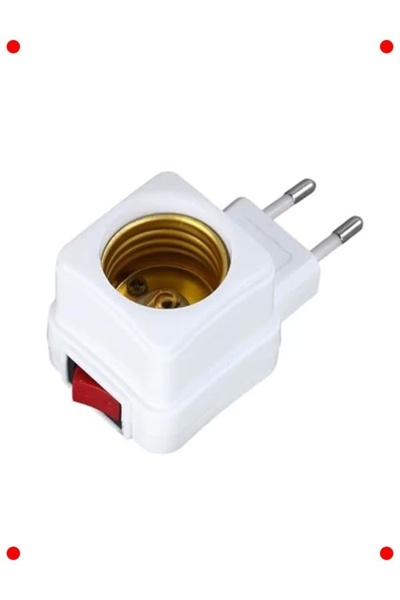 markentegra حامل مصباح E27 مزود بمفتاح، مربع الشكل