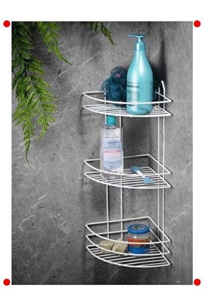 ulupazarlama حامل زاوية للحمام من الفولاذ المقاوم للصدأ مع لاصق، لون أبيض