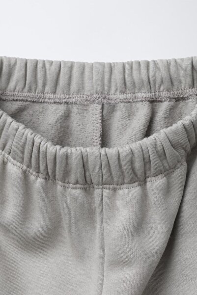 Magu Unisex Children's Cotton Gray Minimal Printed Tracksuit Set – Relaxed Fit