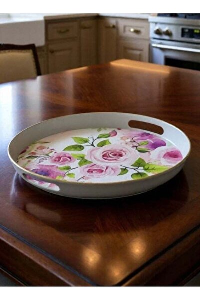 Generic Round serving tray, mirror model, with engraving