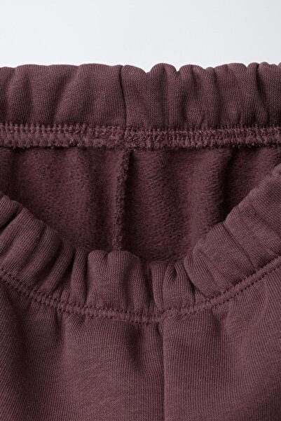 Magu Unisex Children's Cotton Claret Red Minimal Printed Tracksuit Set – Relaxed Fit