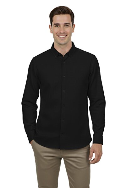 ADVANTE Cămașă sport pentru bărbați slim fit cu mânecă lungă Honeycomb material reiat BGL-ST04824