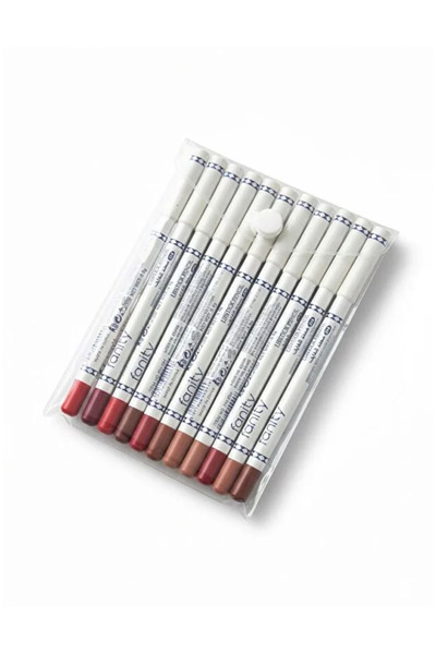 fanity مجموعة أقلام تحديد الشفاه مضادة للماء مكونة من 12 قطعة متعدد الألوان م...