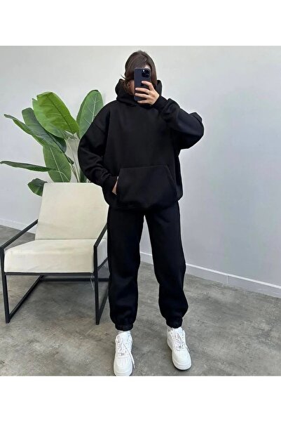 sole stories Women's Premium Three Thread K Hooded Tracksuit Set