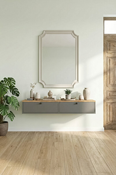 BAGAX Çift Kapaklı Modern Dresuar Antre Hol Dekoratif Dresuar Mobilya 120 CM