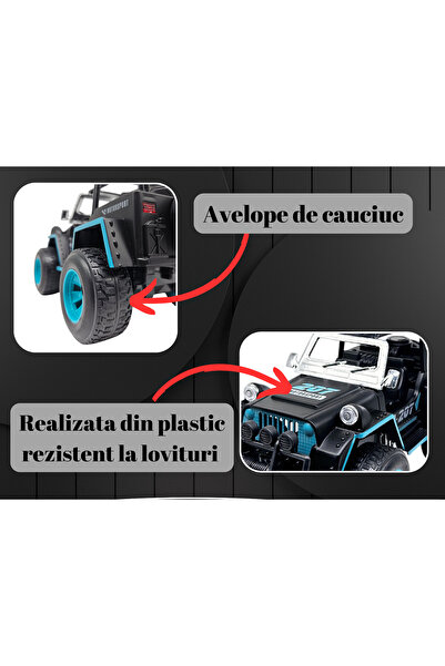 ERGINO OFF-Road car with RC remote control, Headlights, 30 cm, Durable plastic, Batteries included, ERGINO®