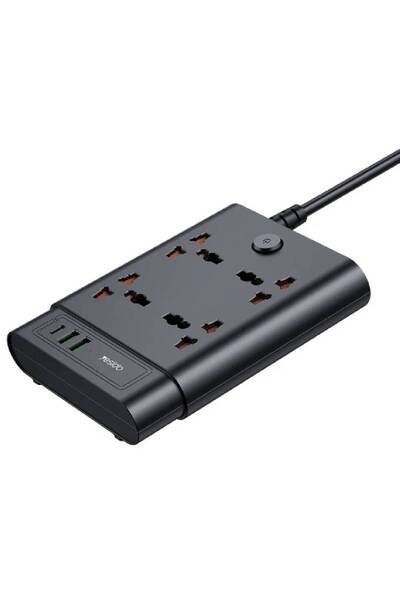 Yesido MC11 7-in-1 Power Socket Extension, 2M Cable, 4 AC, Type-C 20W, Dual USB QC3.0