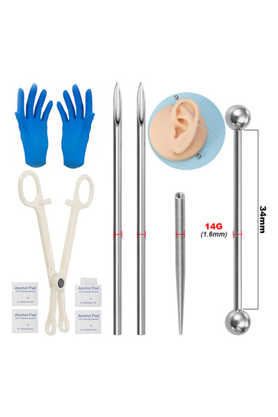 Choice OT14045-6MX Body Piercing Kit Surgical Steel Threaded Taper Pin Needle...