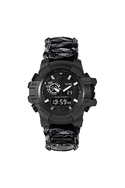 shiyunmei Lifeline dual display electronic watch, field emergency flint whistle compass, men's sports watch