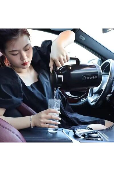 Generic Car Electric Kettle Stainless Steel Travel Mug Coffee Warmer Heater Portable Black