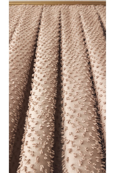Yuka Cappuccino Color Panel Curtain Tassel Single Panel 1/3 Fold Pleated Luxury Series Heavy Weight