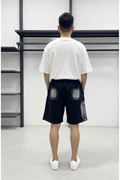 VAIA Luxury washed men's cotton shorts, oversized.