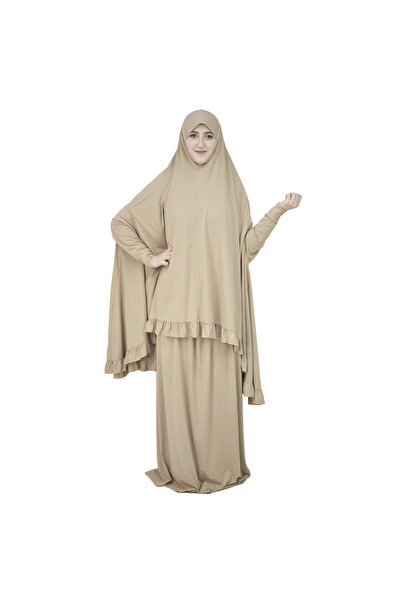 DAMAS COLLECTION Tow Piece Prayer Dress Flowy Skirt & Sleeved Hijab From Soft, Breathable & Stretchable Fabric .