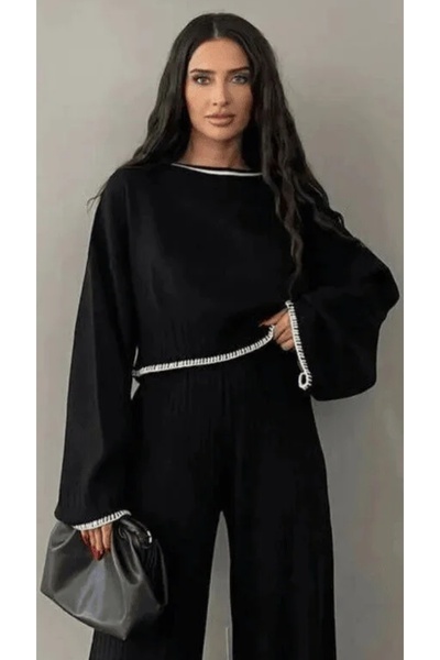 modazaralife Set de tricotaje pentru femei cu detalii de ciobanita