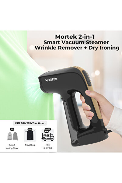 MORTEK SteamVAC 2in1 steam & vacuum iron 2500Pa, fast heat, dry mode, with free travel bag & glove.