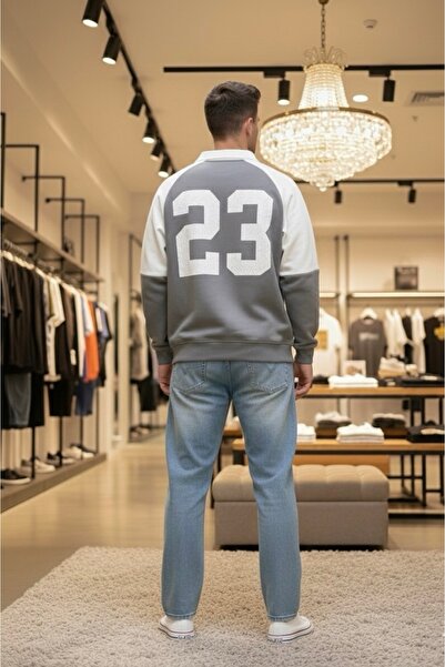 VAIA Men's polo collar pullover, wide-leg sweatshirt with a distinctive, modern, sporty youth design.