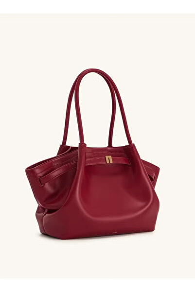 JW PEI Hana Medium Faux Suede Tote- Red