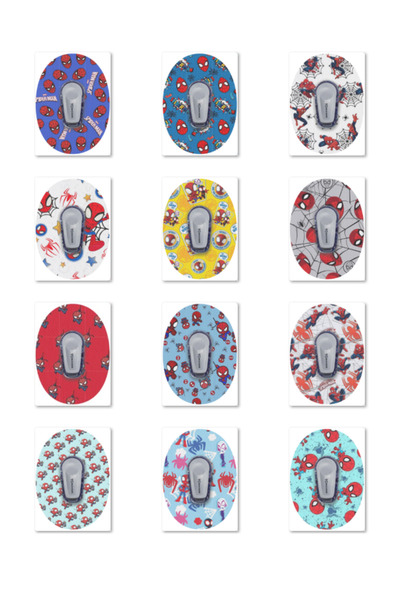 Dia BandTR Örümcek Adam - Dexcom G6 Sensör Koruyucu Bant 12'li Paket