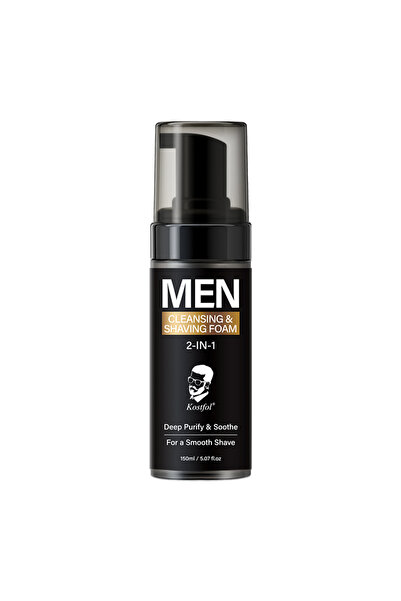 kostfol Men's 2-in-1 Cleansing and Shaving Foam – Helps cleanse the skin and facilitate shaving – 150ml