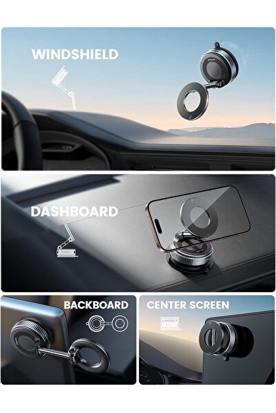 Lamicall حامل هاتف السيارة - شفط 70 رطلاً، حامل مغناطيسي مفرغ من الهواء من ما...