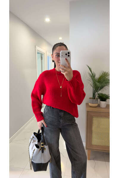 BİRCANÇİL Ellno Red Long Sleeve Knitwear