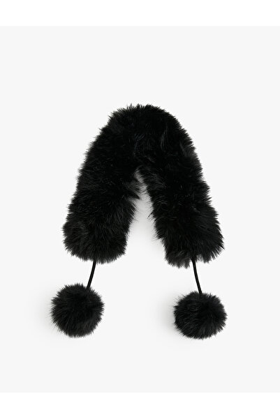 Koton Κοντό κασκόλ με λεπτομέρεια από ψεύτικη γούνα