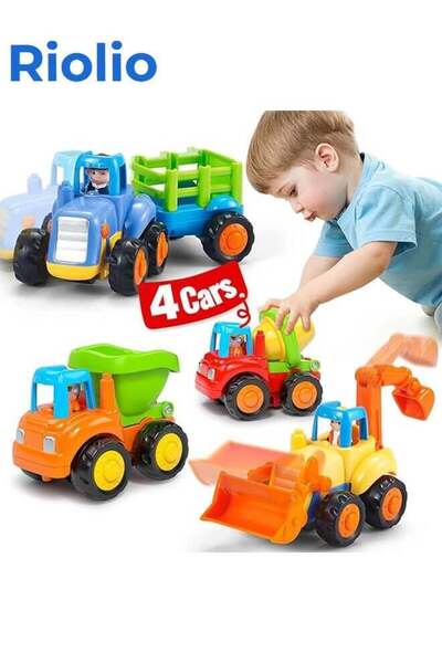 Riolio 4-Piece Toy Car Set, Early Education Toys, Educational Puzzle Toys