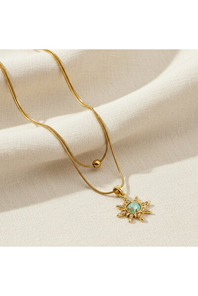 Hediyesepeti Sun Flower Women's Necklace