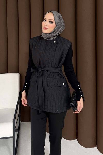 Melike Tatar Stoned Quilted Vest 32-3732