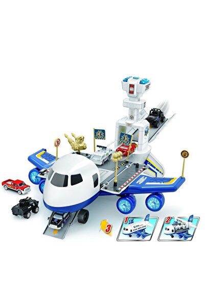 Hibobi Premium Airplane & Airport Playset with Planes, Helicopter, Trucks, Signs, and Fabric Playmat