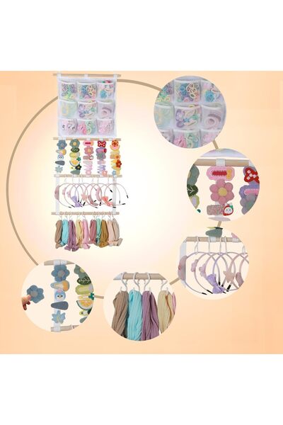 Generic DDMA Headband & Bows Organizer for Baby Girls - Hanging Hair Accessory Holder