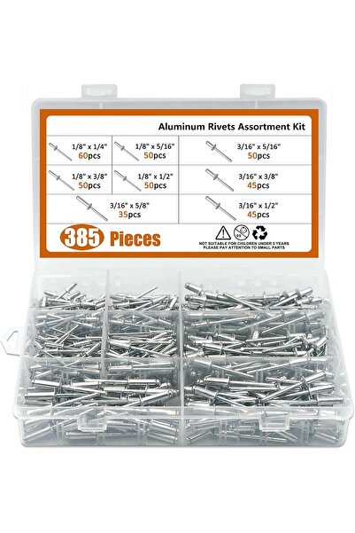 MAKINGTEC 385 قطعة من مسامير البرشام العمياء المصنوعة من الألومنيوم، مجموعة م...