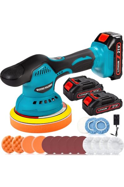 Prosight طقم آلة تلميع لاسلكية، 6 سرعات، بطاريتان وشاحن، تلميع سيارة لاسلكي