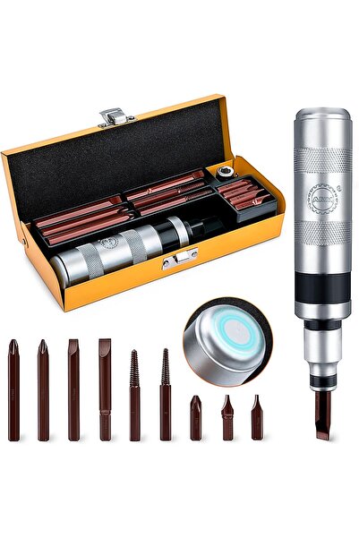 AKM مجموعة مفكات تأثير يدوية عكسية مقاس 1/2 بوصة - 12 قطعة، فولاذ S2