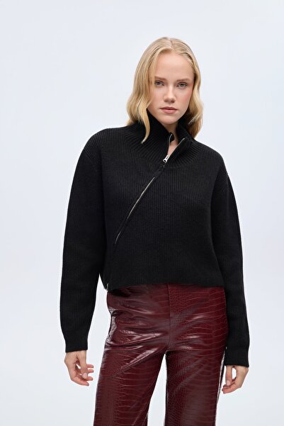 Quzu سترة نسائية TRK01176 باللون الأسود