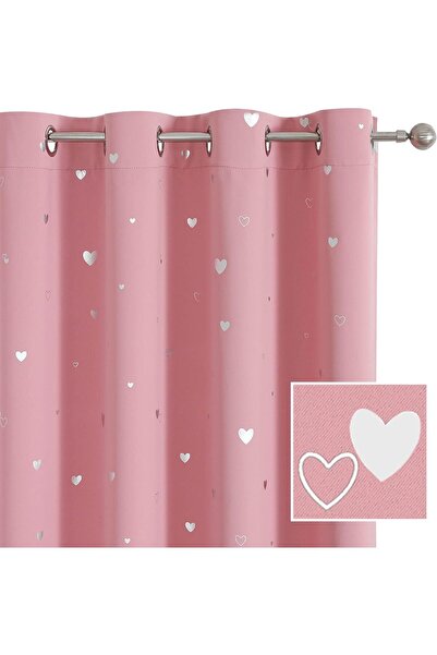 genernic ستائر تعتيم للأطفال من سمايل ويفر، وردية اللون، مطبوعة على شكل قلب ف...