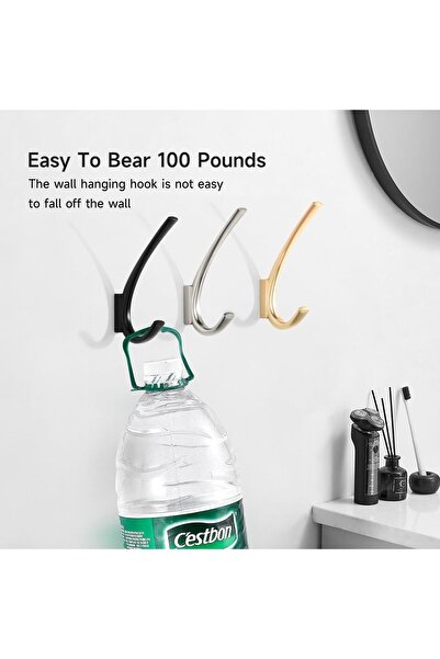 AZONEE 5 قطع من خطافات الملابس، خطافات ذهبية مثبتة على الحائط للمعاطف والمناشف