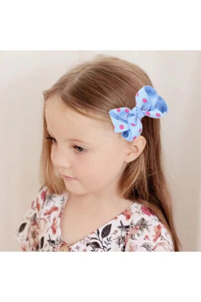 Generic Polka Dot Grosgrain Ribbon Hair Clips for Little Girls (Orange) - BOENBE LOVED