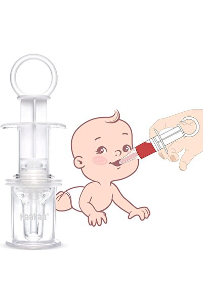 Haakaa محقنة تغذية فموية للأطفال مع مصاصة، موزع دواء سائل (عبوة واحدة)