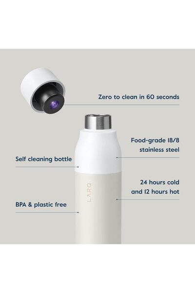 LARQ Bottle - Self-Cleaning Insulated Stainless Steel Water Bottle with UV Water Sanitizer, 17 oz, G
