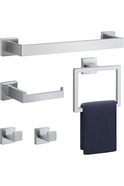 Generic PAHSFS 5-Piece Bathroom Set, Polished Nickel, SUS304 Stainless Steel ...